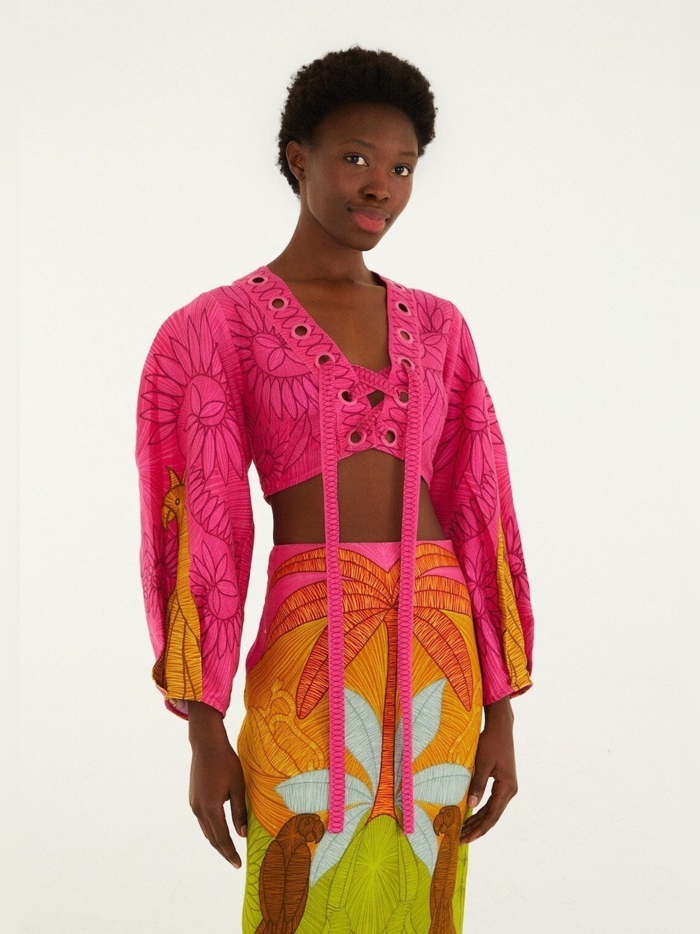 Farm Rio Multicolor Usiacuri Eyelet Blouse